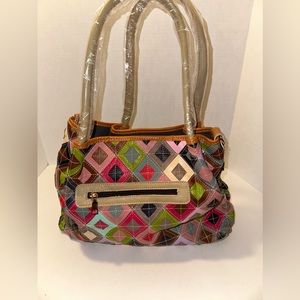 Patchwork Style Purse New..Faux Leather